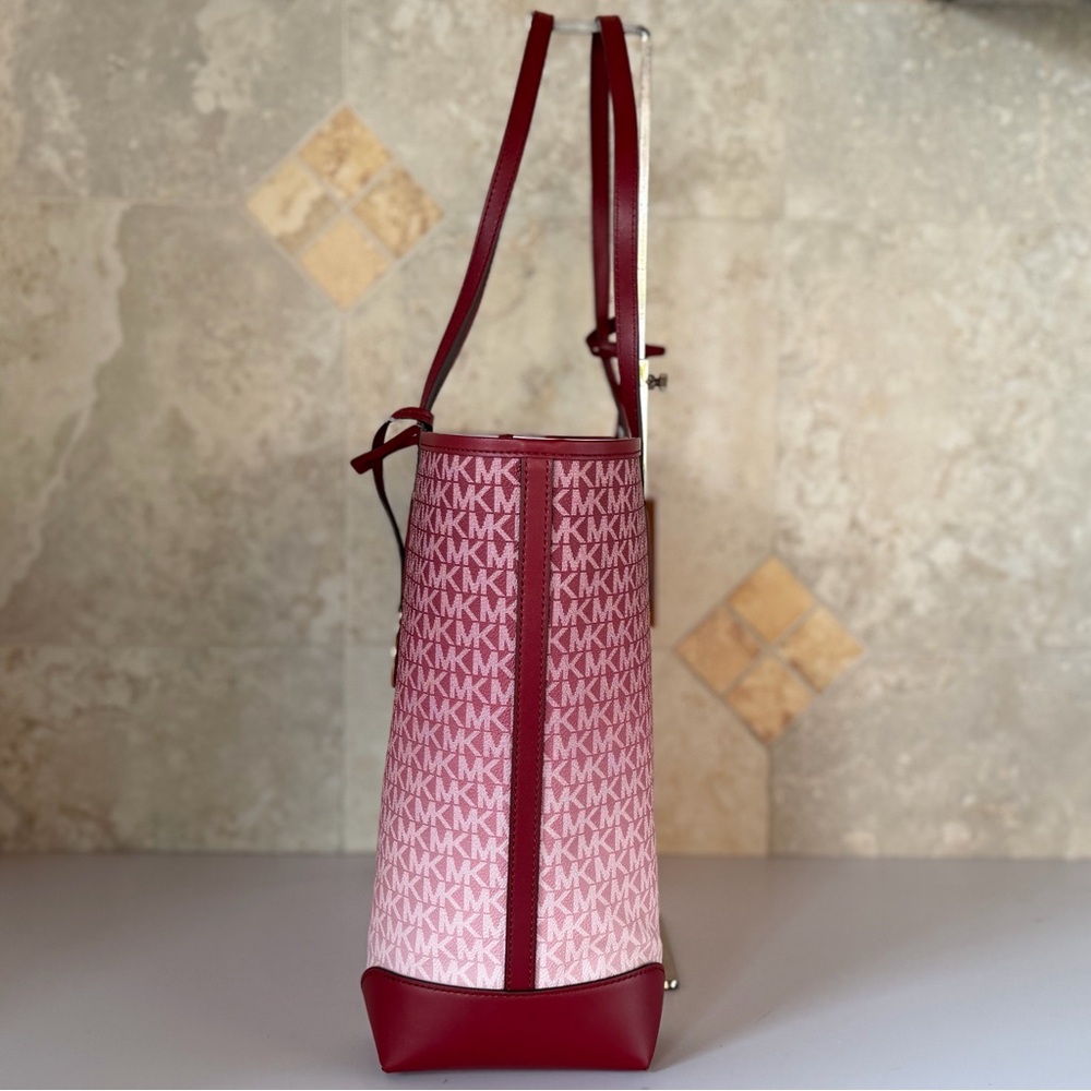 Michael Kors Eva Large Tote Shoulder Bag + 1 Pouch MK Ombre Cherry - Picture 6 of 15